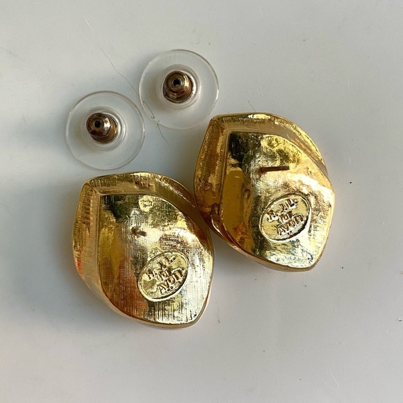 Vintage 1980's KJL for AVON Black Midnight Rose Post Earrings | Bloom After Dark - Picture 2 of 6